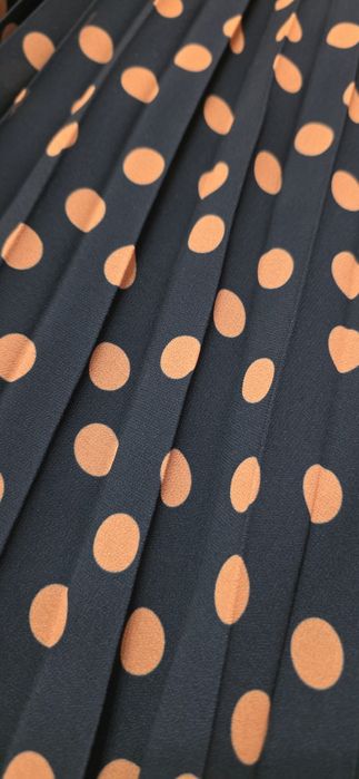 Rochie lunga verde inchis cu buline