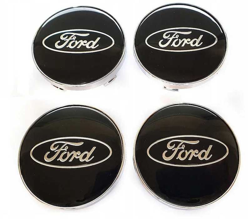 Set 4 Embleme Capace Jante Ford 60mm Capacele Roti Negru / Albastru