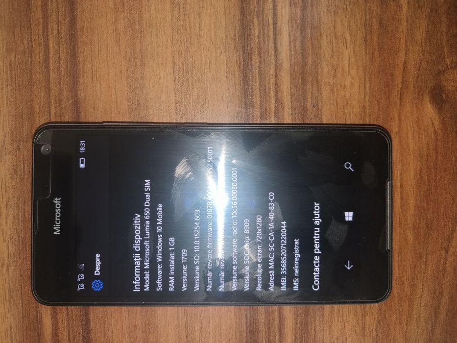 Vând Microsoft Lumia 650 dual SIM