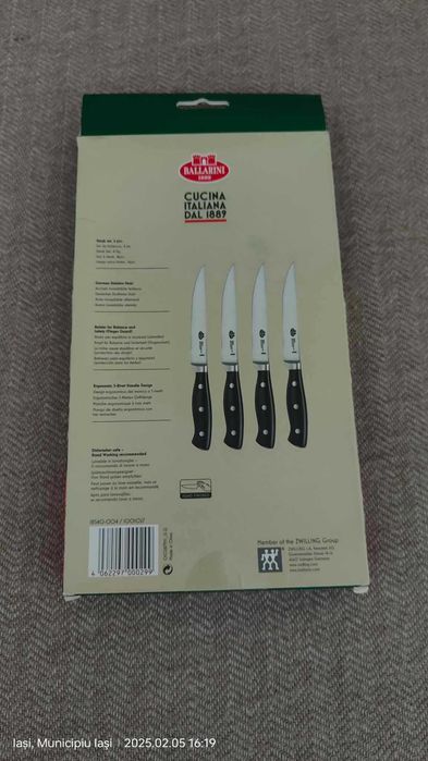 Set de 4 cuțite pentru friptură Ballarini Brenta,(Super Ofertă).
