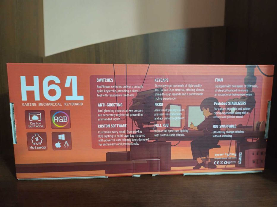 Tastatura Gaming Mecanica QwertyKey H61 Neagra RGB