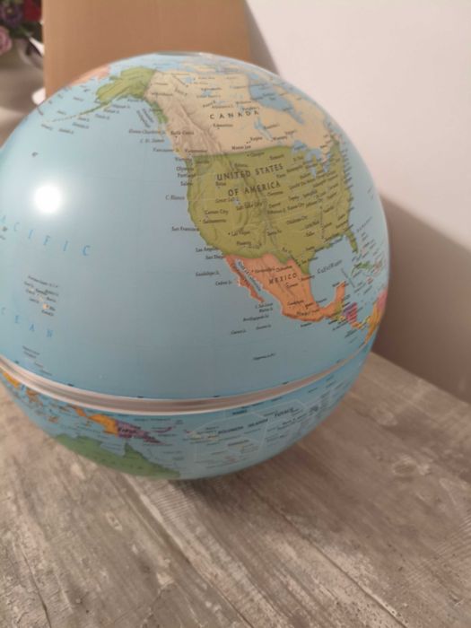 Glob pământesc TOPGLOBE 30 cm hartă politică in engleză, suport inclus