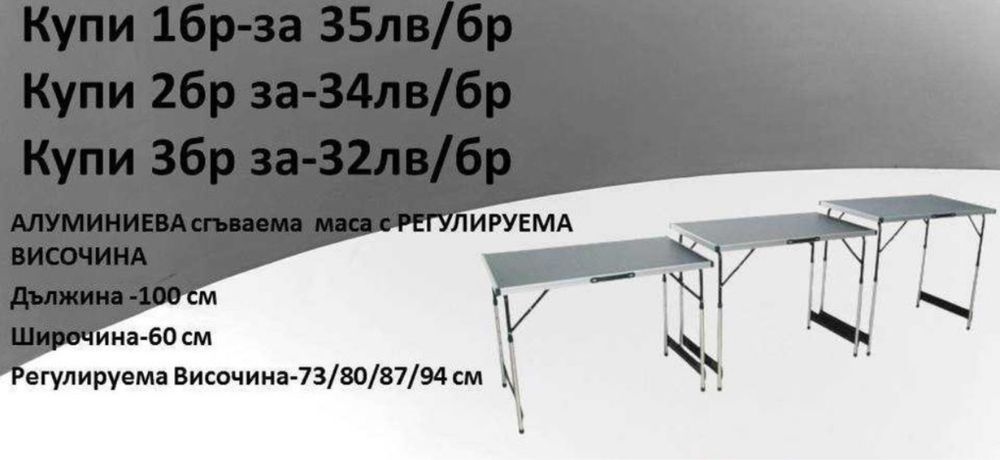 Две маси за пикник 100/60