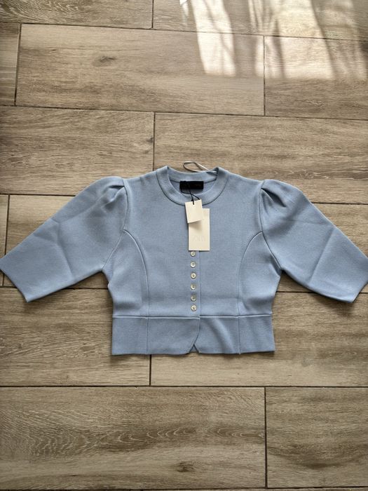 Cardigan crop Zara Nou cu umeri buganti