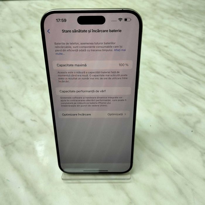 Telefon Apple iPhone 15 Pro Max 256GB White 98% bat Zeus Amanet 30572