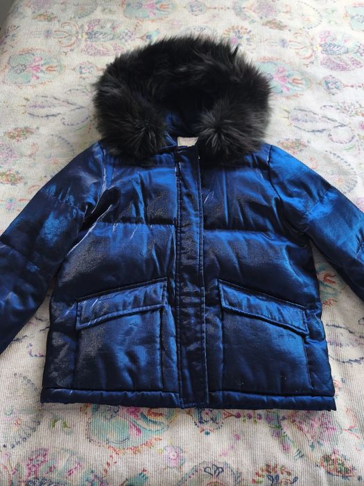 Зимно яке с гъши пух и качулка с естествен косъм