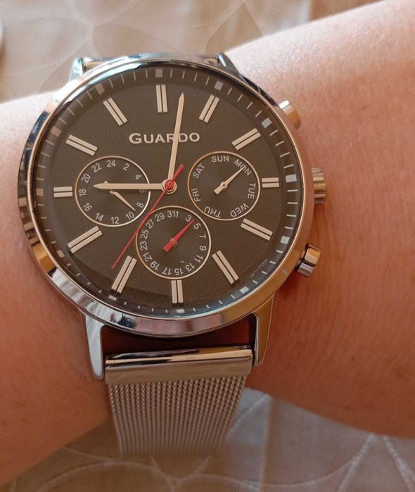 Часовник за мъже Guardo 012077A Silver-Black