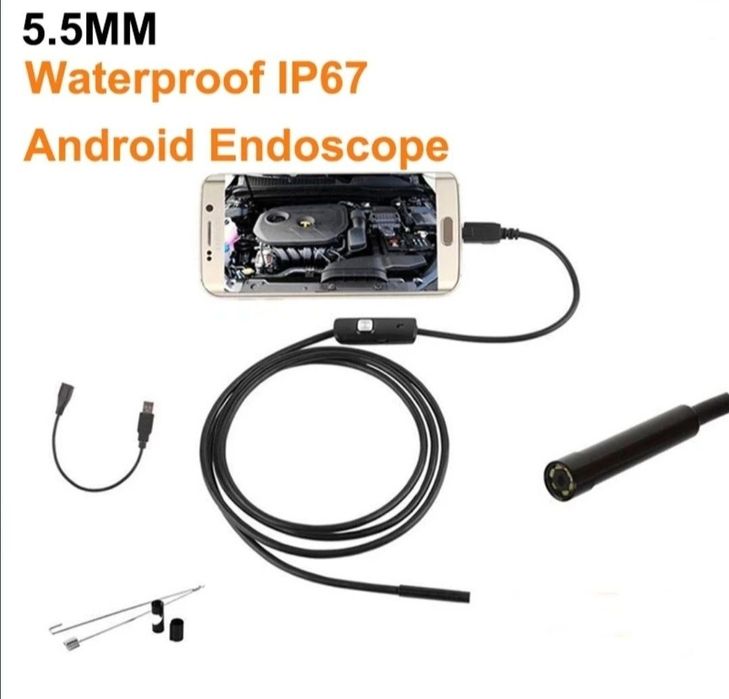 Camera Endoscopica Inspecție Auto 2m Camera HD Flexibilă cu leduri