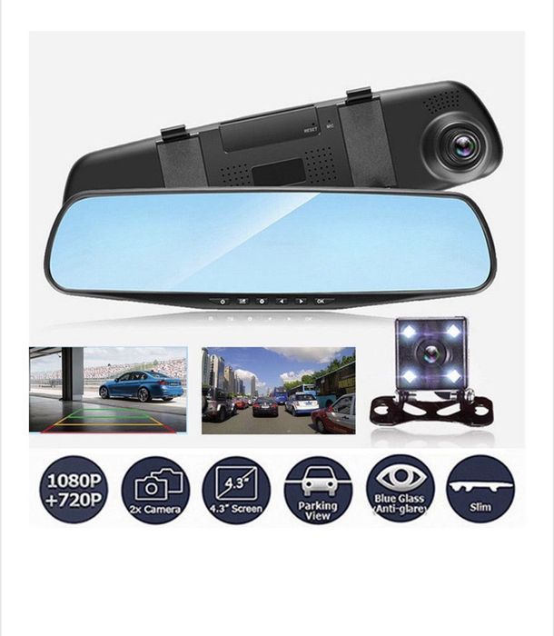 Camera Video Auto Dubla Tip Oglinda Full-HD