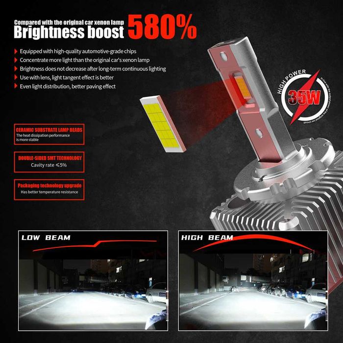 D1S, D3S, D5S, D8S LED Gotek - 35w / 18000 lumeni/ 6000k