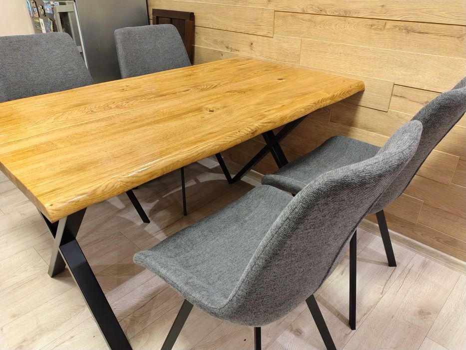 Кухненска маса ROSKILDE/ROSLEV 80x140 цвят нат.дъб/черно