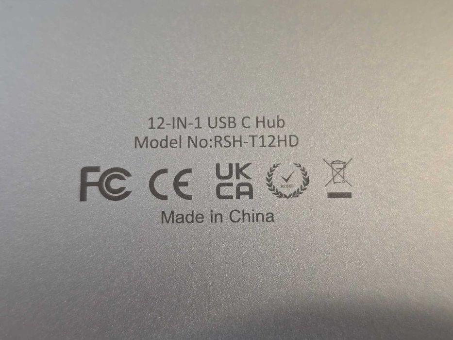 Docking Station 12-în-1 RSHTECH RSH-T12HD, USB-C 3.2 10Gbps, 4K- 60Hz