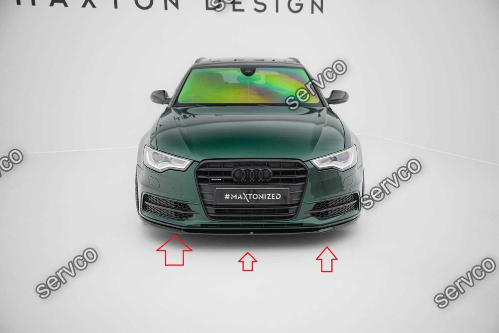 Prelungire splitter bara fata Audi A6 C7 4G S-Line 2011-2014 v3 - Maxton Design