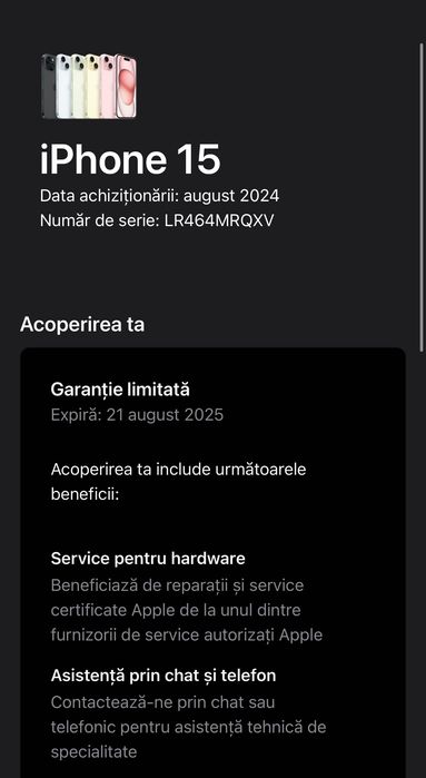 iPhone 15 Black 128 Gb / Ca si nou 10/10 / 100% Baterie / Garanție