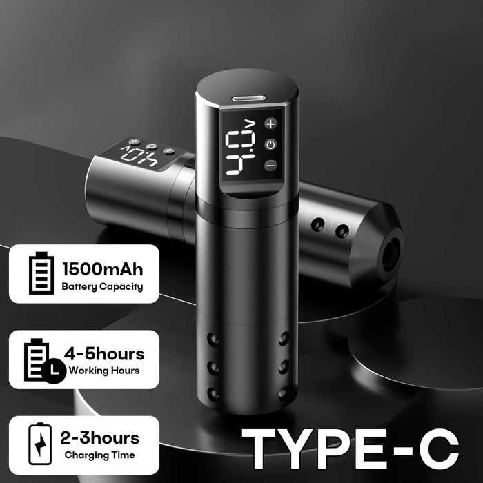 Kit cu aparat de tatuat Poseidon NOU+ Bonus, perfect pentru începători