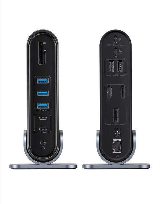 Docking station Baseus, 17 porturi, USB-C, 4K, 3, 5m