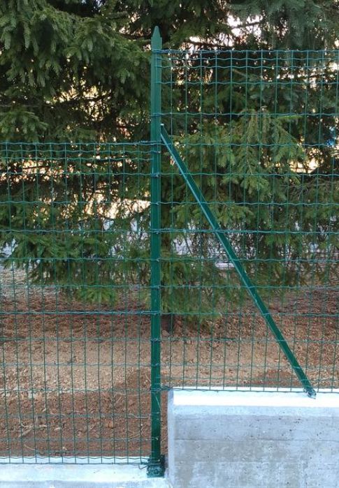Stâlpi gard din fier plastificați 2,25 m,accesorii. intins/fixaj