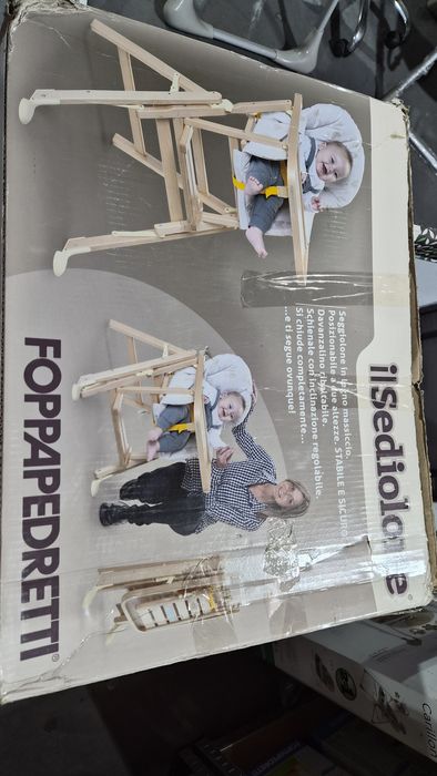 Scaun masă copil Foppapedretti lemn pliabil – nou, model premium