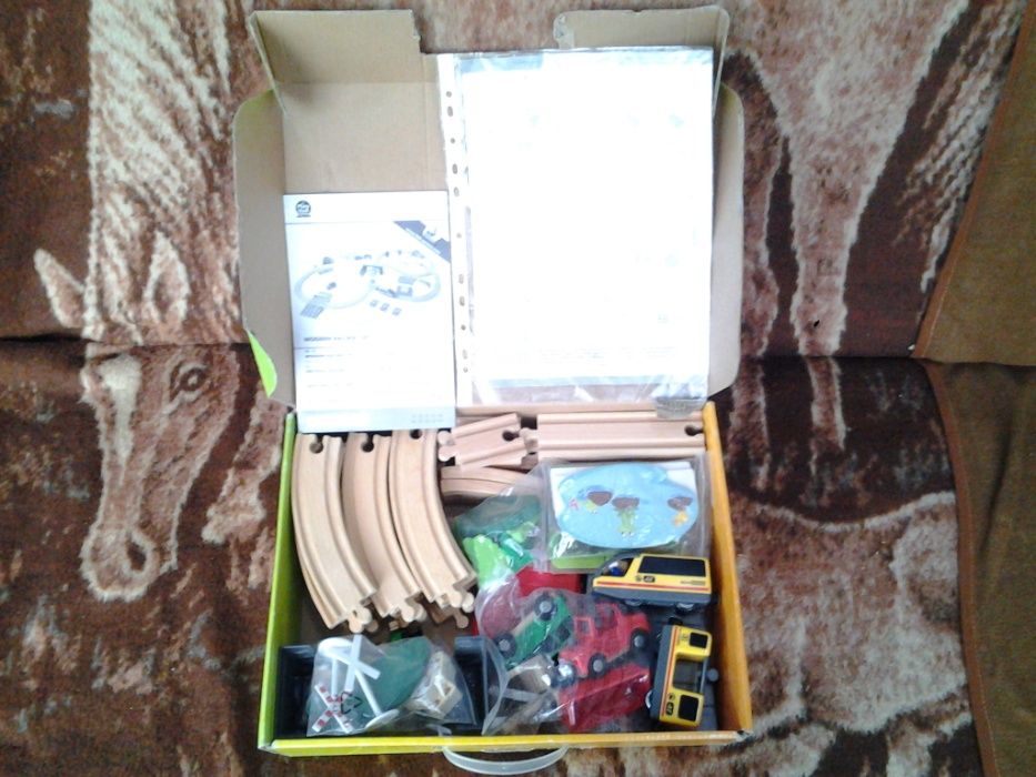 Play - Tive Wooden Railway Set jucarie copii +3 ani