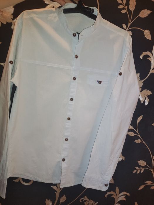 Стильная европейская мужская рубашка,натуральный материал Нанка