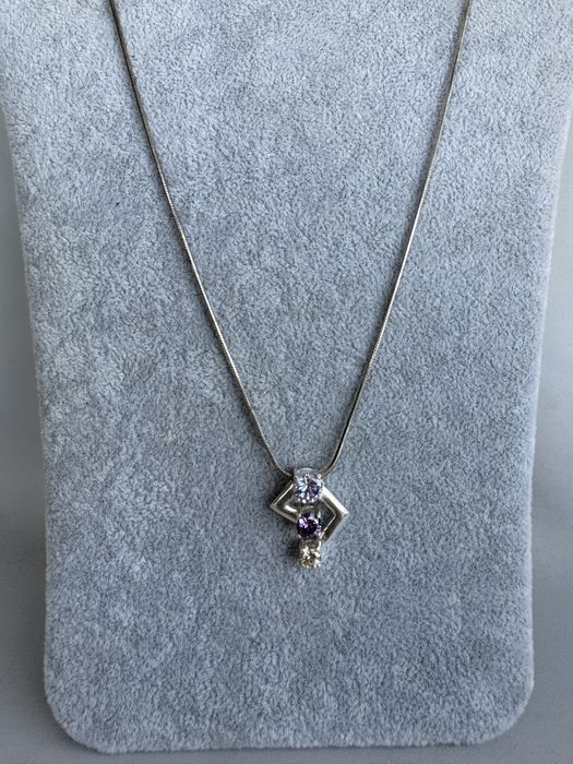 Pandantiv si lant din argint-cubic zirconia