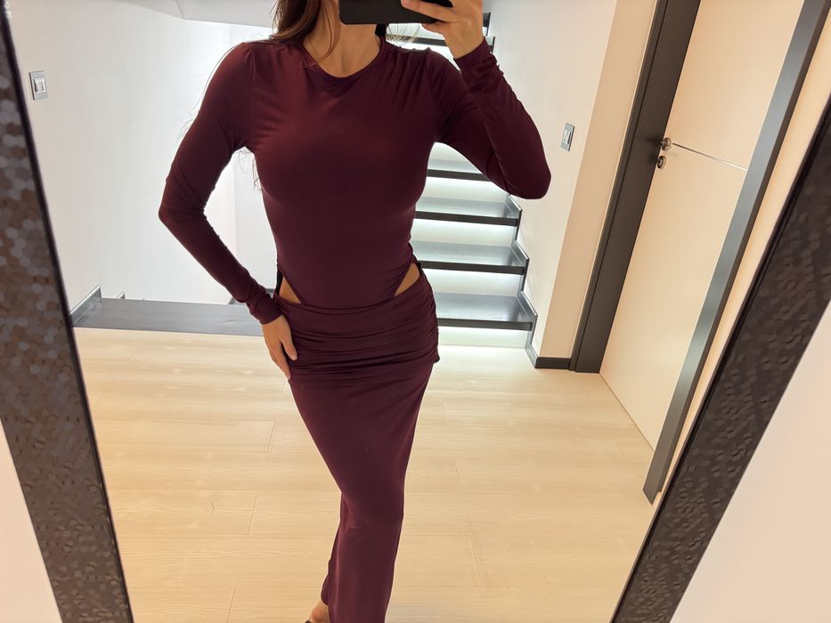 Rochie burgundie maxi