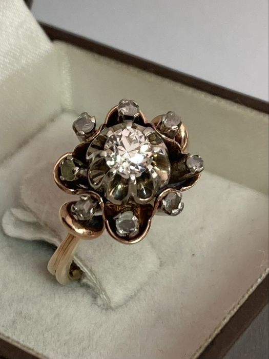 Inel vintage aur 18kt.cu diamant 0.45ct