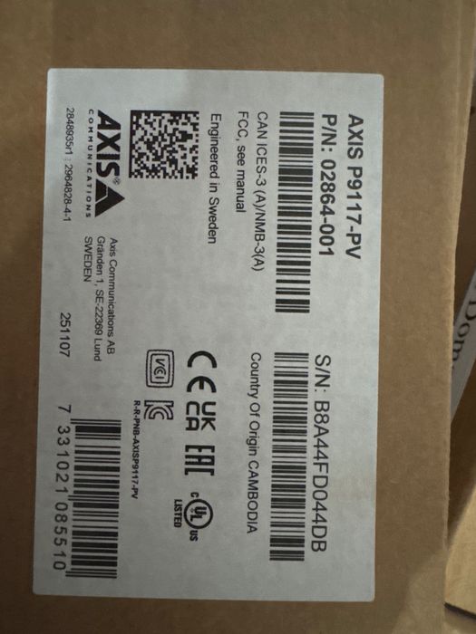 AXIS P9117-PV Corner camera