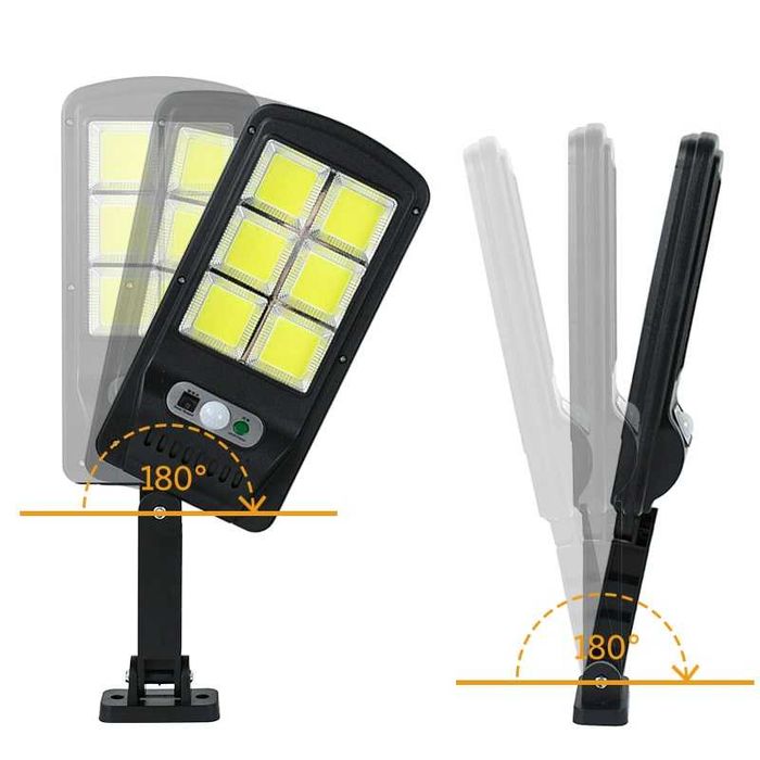 Lampă LED solară stradală, Senzor de mișcare și lumină, Telecomandă