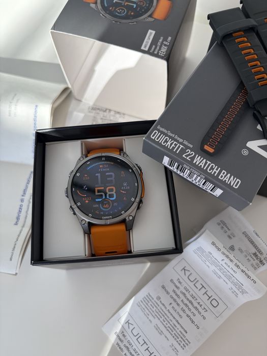 Garmin Fenix 8 Amoled 47 Titanium Spark Orange /Graphite