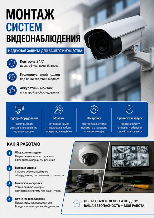 Установка камеры видеонаблюдения