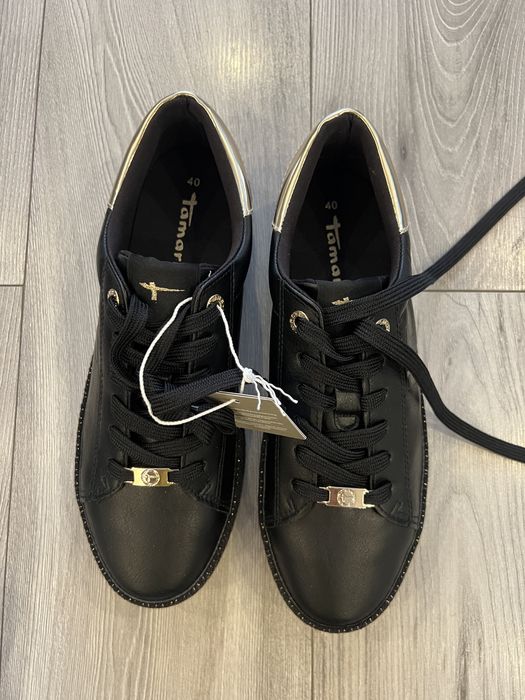 TAMARIS sneakers negru cu auriu 40 noi