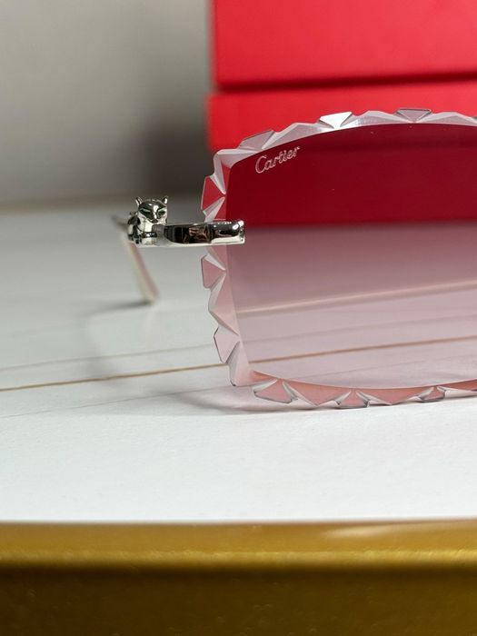 Ochelari Cartier Panthère Rimless Pink Diamond Cut
