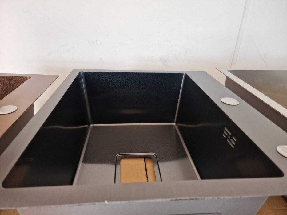 Lichidare stoc chiuveta bucatarie 44x50 negru carbon