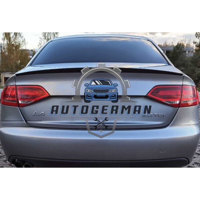 Лип Спойлер за Audi A4 B8 S Style черен гланц (2009-2012) заден spoiler за багажник на Ауди S Style A4 B8 тунинг спойлер добавка спортен за капак