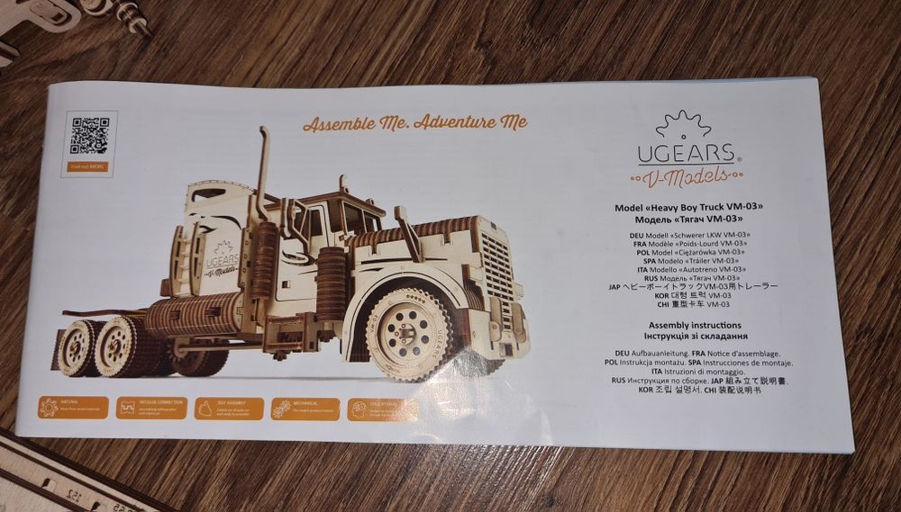 Puzzle 3D Camion VM-03 din lemn Ugears