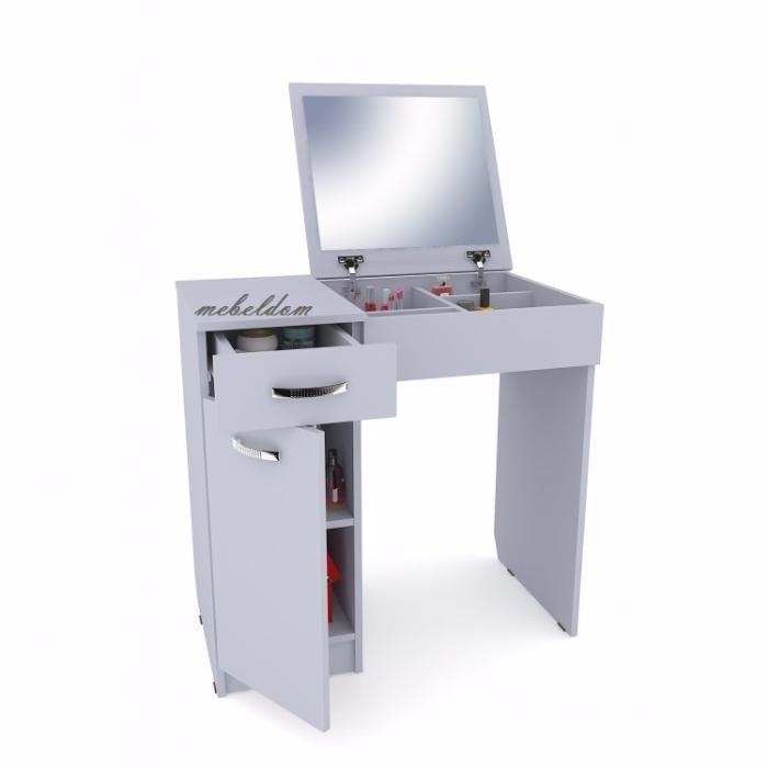 Тоалетка 90см. с чекмедже,огледало и плавна врата(код-1395)