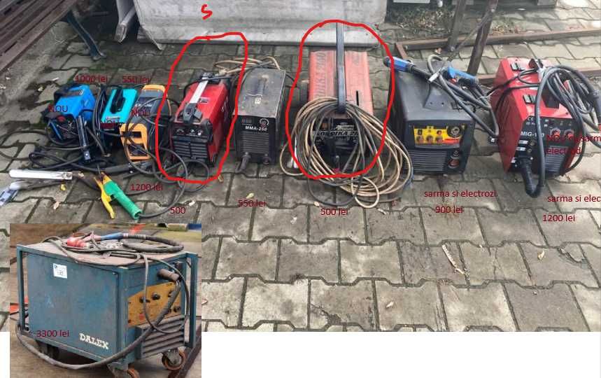 Aparte de sudura cu electrod noi si folosite  ,cu fir DALEX