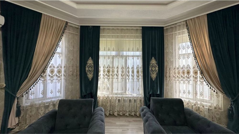 Қонақ бөлмеге арналған үлкен перде
