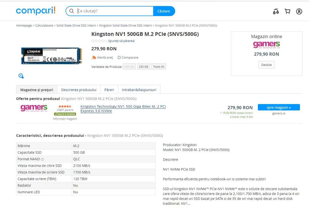 SSD extern Kingston HyperX Savage EXO, 480GB, USB 3.1 Gen2 Type C