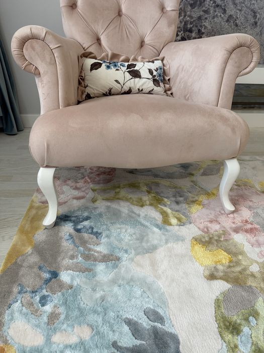 Fotoliu stofa roz