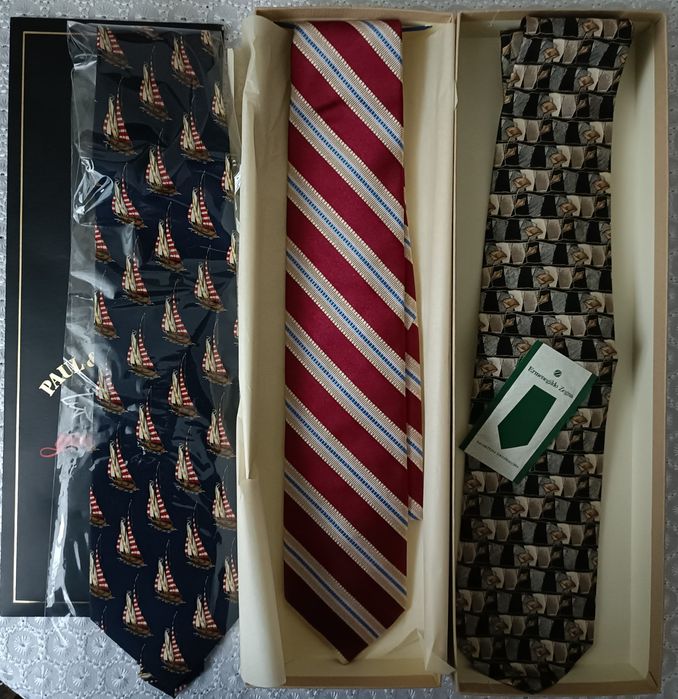 3 Cravate bărbătești Paul & Shark, Bigotti , E. Zegna