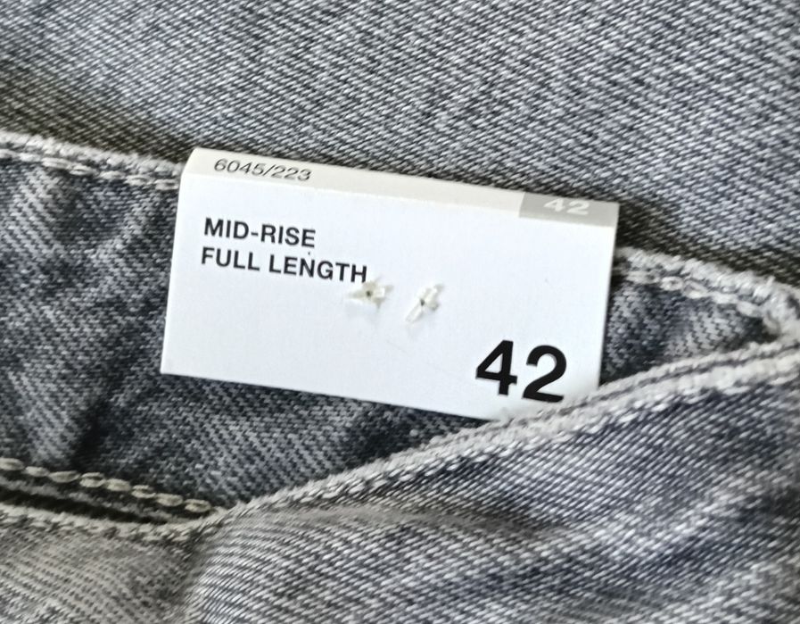 Blugi Zara noi cu etichetă - damă - Wide leg - 100% bumbac - Gri - mărimea XL