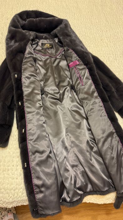 #111 Палто от норка.XL.Визон.Естествена кожа с косъм.