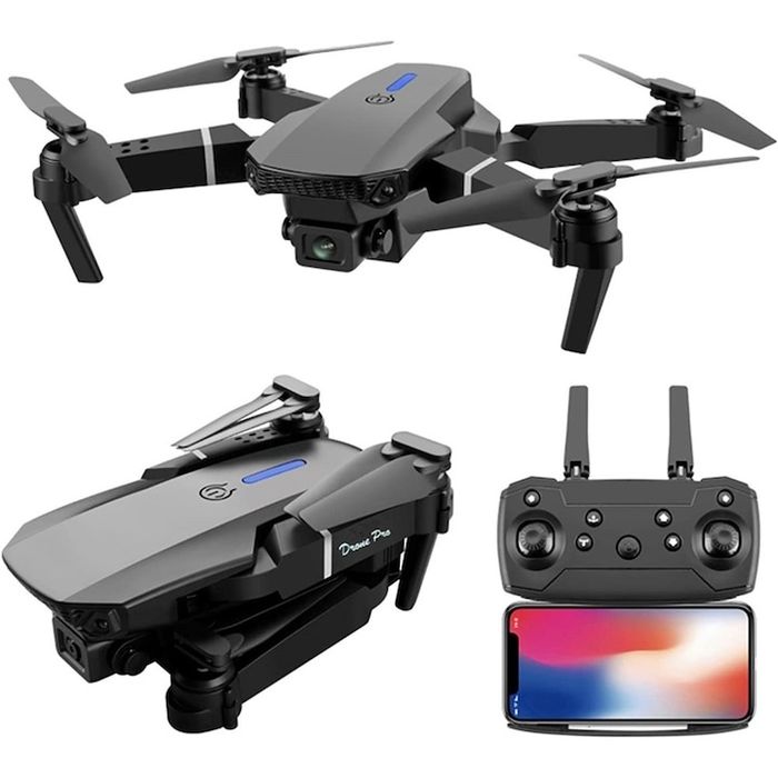 Сгъваем дрон 1Tech E88 Pro, 2 камери, WIFI FPV, 3D flip, 1080P