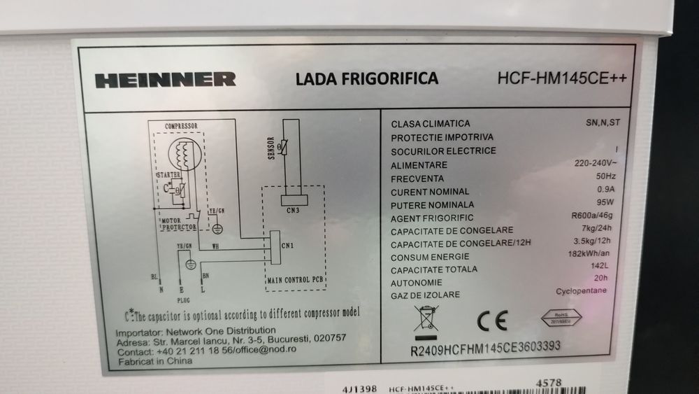 Lada frigorifica Heinner