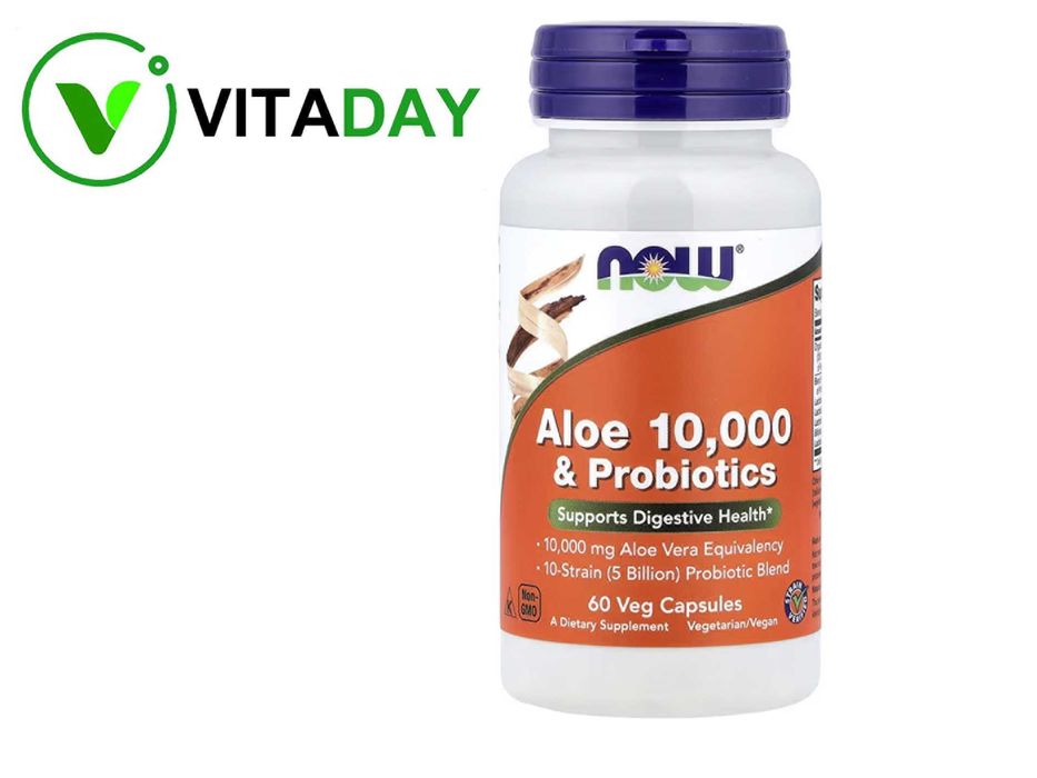 NOW Foods Aloe 10,000 & Probiotics алоэ 10 000 с пробиотиками