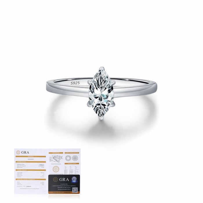 Кольцо с муассонитом 0.5 ct («Маркиз»)