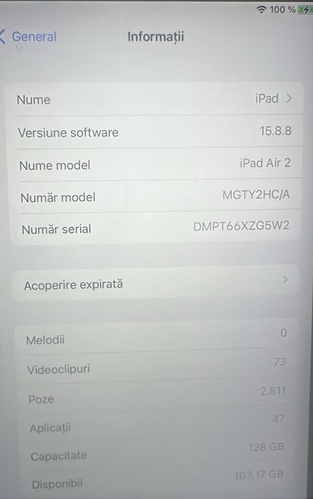 Urgent! Vand Tableta Ipad Air 2 -  128 GB