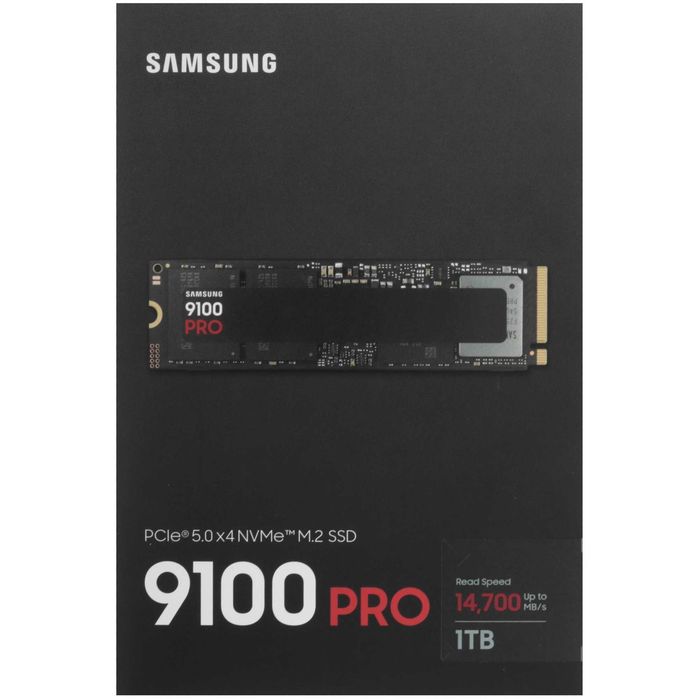 - Твердотельный накопитель SSD M.2 1TB Samsung 9100 PRO NVMe PCIe 5.0